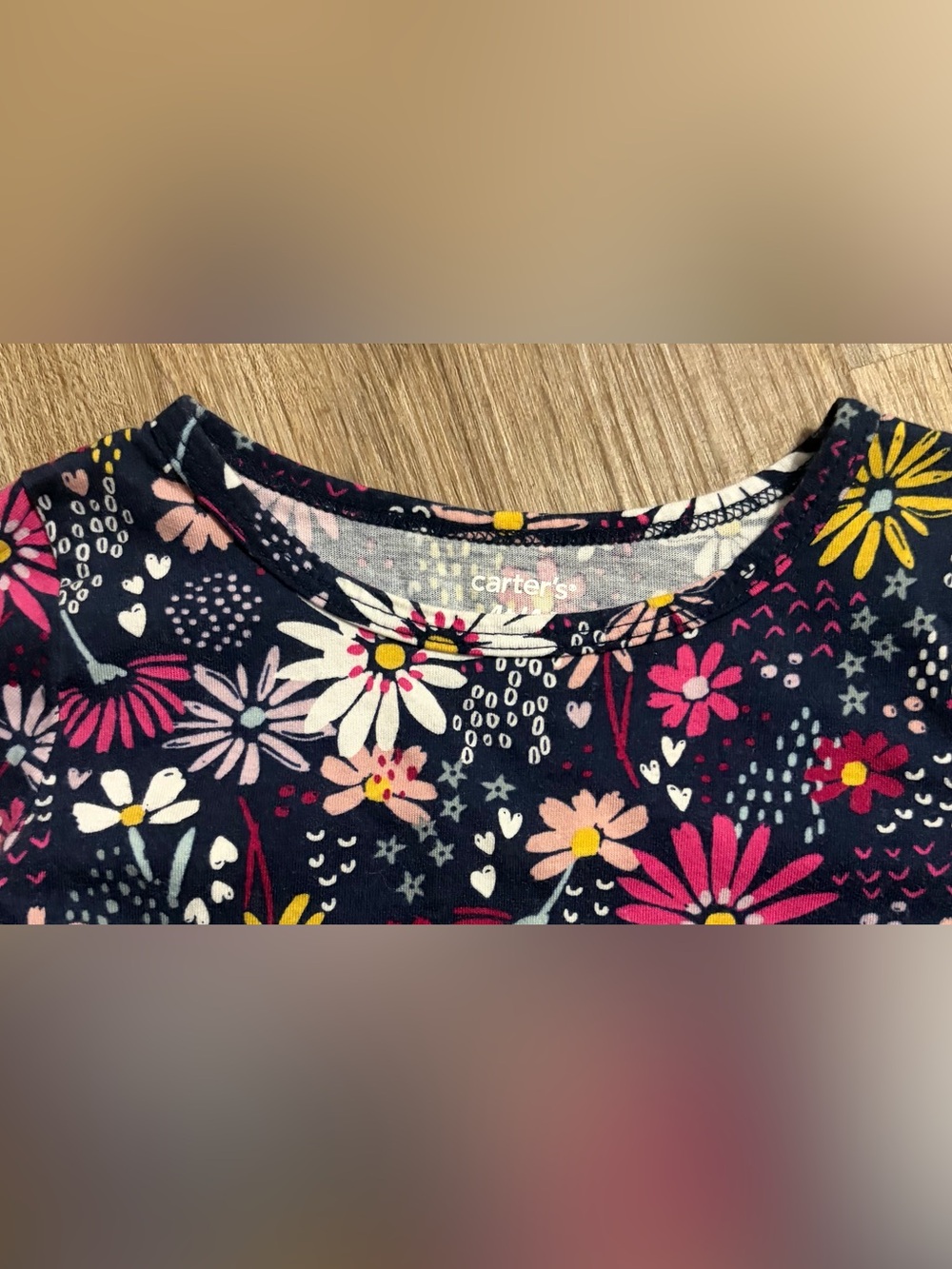Carters - Navy Floral Long-Sleeve Twirl Dress - Size 4T - Picture 4 of 5